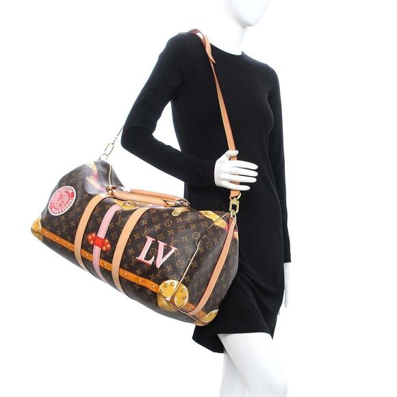 Louis Vuitton Keepall Bandouliere 50 Summer Trunks Monogram Weekend Travel Bag - Picture 3 of 10